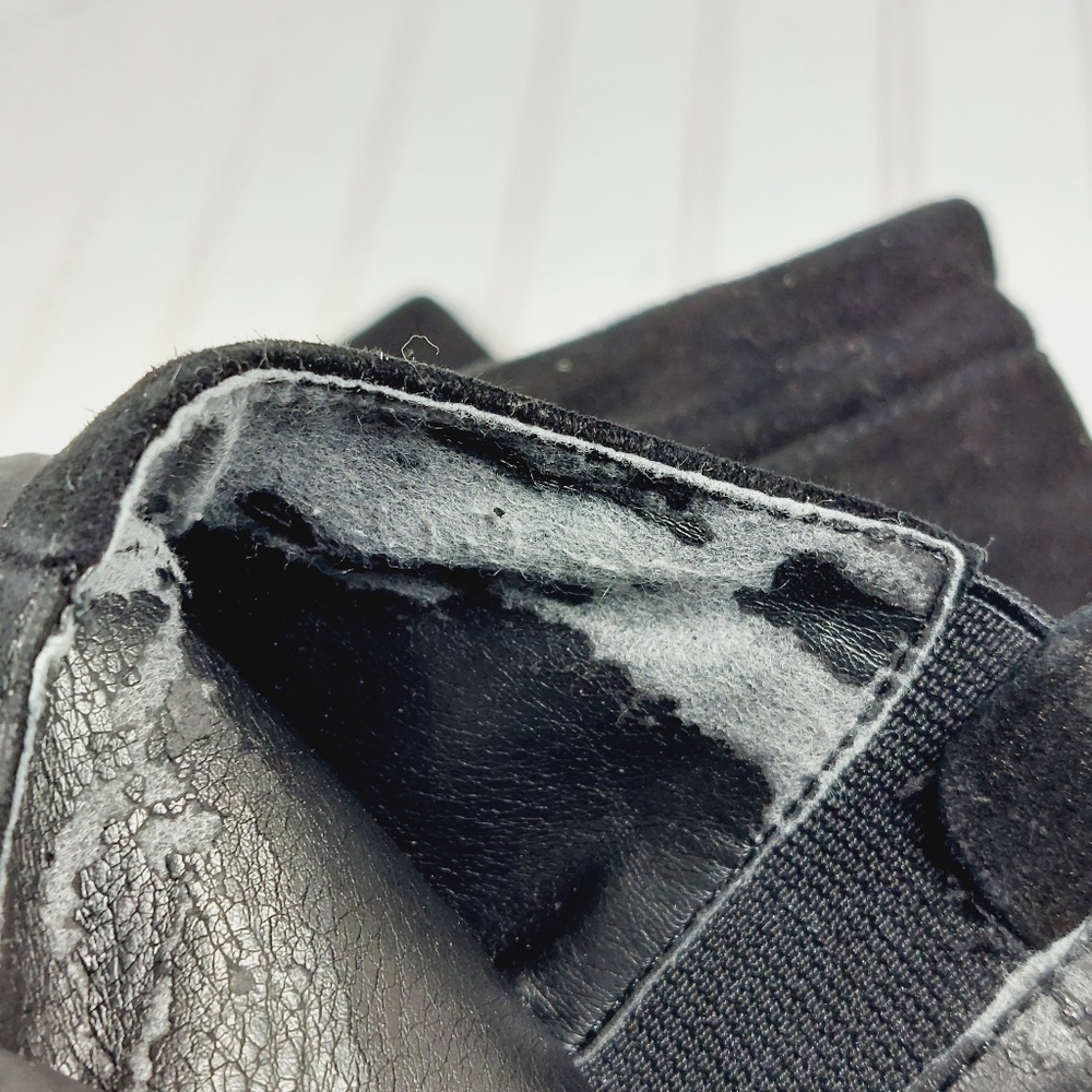 Nine West Camelot Knee High Black Suede Leather High Heeled Boots F760 - Picture 13 of 14